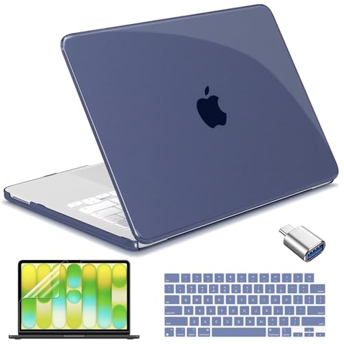 for MacBook Neo 13 inch Case 2026, Ultra-Thin Shockproof Hard Shell Laptop Cover with Keyboard Cover & Screen Protector, Crystal Navy Blue - color: Crystal Navy Blue