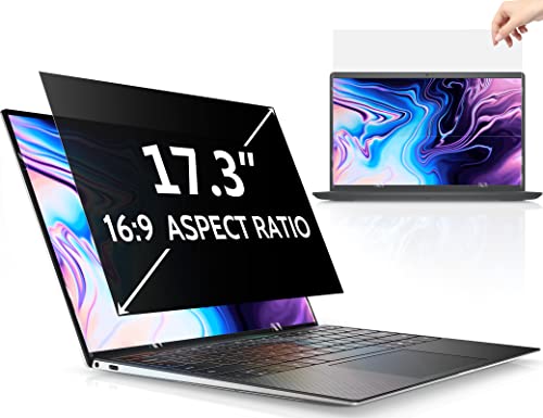 Peslv 17.3 Inch Laptop Privacy Screen Compatible With Lenovo Hp Dell Acer Asus Thinkpad Envy, 16:9 Aspect Removable Anti Glare Blue Light Filter Protector, 17.3inch Computer Monitor Security Shield - size: 17.3 Inch (Diagonal) - 16:9 Aspect Ratio