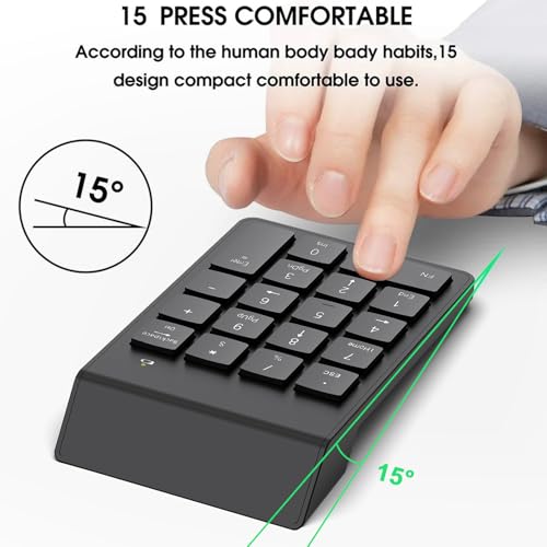 Wireless Number Pad, Numeric Keypad, Numpad Keyboard 10 Key USB Keypad for Laptops, Office Accounting Essentials Desktop Computer Accessories Compatible Chromebook Notebook EliteBook MateBook etc.