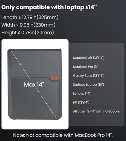 Nillkin Laptop Sleeve 13 inch (3-in-1), MacBook Sleeve with Adjustable Stand & Mouse Pad, 2 Stand Modes, 13 inch Laptop Case, Slim MacBook Accessories for Samsung/Surface/Chromebook/HP 12-14'', Gray - color: Gray