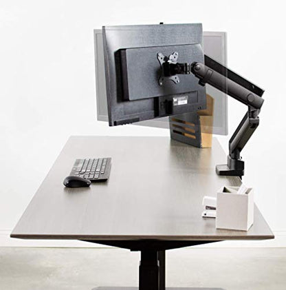 VIVO Premium Aluminum Full Motion Dual Monitor Desk Mount Stand with Lift Engine Arm, Fits Ultrawide Screens up to 35 inches, STAND-V102BB - size: Dual monitor, style: Standard