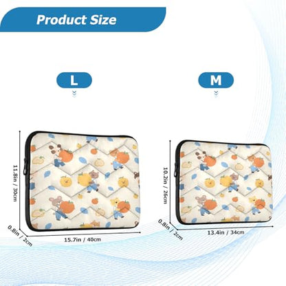 Cute Animal Fruit 15-16 Inch Quilted Laptop Sleeve Case Soft Notebook Protector Bag Computer Carrying Case - color: Cute Animal Fruit, size: Large
