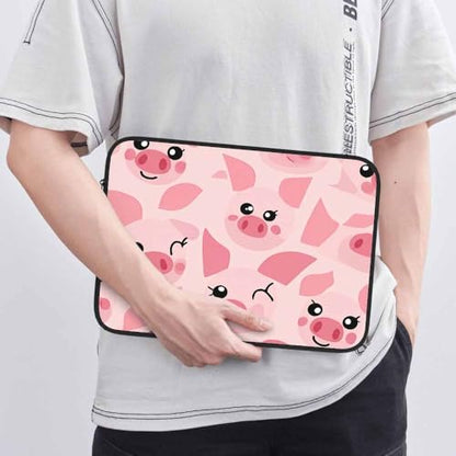 Laptop Sleeve Bag 15.4 15.6 Inch,Cute Pigs Pink Piggy Animal Protective Polyester Computer Cases Laptop Cover Briefcase Bag Tablet Travel Cover - color: LPS-015