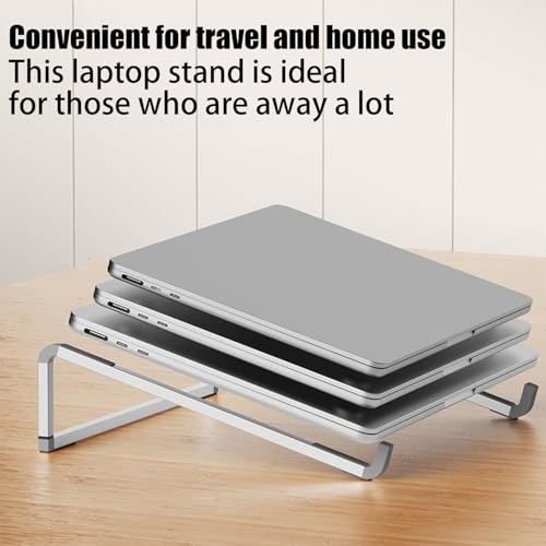 Laptop Stand Foldable Metal Aluminum Computer Triangle Stand Suitable for MacBook Laptop Support Base,Silver - color: Silver