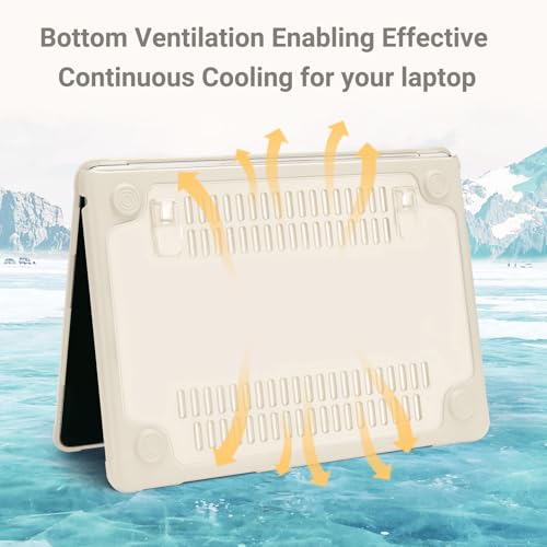 MOSISO Compatible with MacBook Air 13 inch Case M5 M4 M3 M2, Starlight | 4 in 1 Kit Anti-Crack Hard Shell with Kickstand for MacBook Air 13.6 inch Case 2026-2022 A3449 A3240 A3113 A2681 - color: Starlight