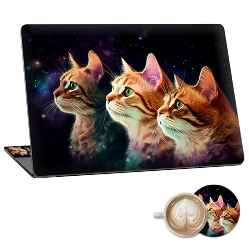Laptop Skin Sticker Decal 15.6 Inch,12 13 13.3 14 15 15.6 in Laptop Netbook Skins for Notebook,Art Decal Removable Waterproof Scratch Resistant,Universal Vinyl Cover,Cute Cat Black - color: Cute Cat Black