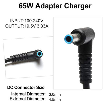 65W AC Adapter Compatible with HP Envy 13 15 17 15t 15m 17m X360 15-1039wm 15-1033wm 15-1010dx 15-w237cl 15-w110nr 15-ee1093cl 15m-eu0033dx 17m-ch0013dx Series Power Supply Cord