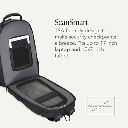 SWISSGEAR 1900 ScanSmart Laptop Backpack, Fits Most 17-Inch Laptops, TSA-Friendly Lay-Flat Design, RFID Protection, and Tablet Pocket, Black, 31L, 18.5-Inch - color: Blueberry