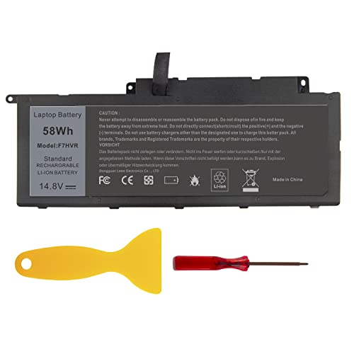 Futurebatt F7HVR Notebook Battery 14.8V 58WH Replaceable for Dell Inspiron 15 7537 Dell Insprion 17 7737 Series - size: F7HVR 11.61 5.51 0.98in