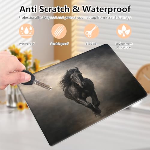 Laptop Skin Sticker Decal 15.6 Inch,12 13 13.3 14 15 15.6 in Laptop Netbook Skins for Notebook,Art Decal Removable Waterproof Scratch Resistant,Universal Vinyl Cover,Black Horse Cool - color: Black Horse Cool