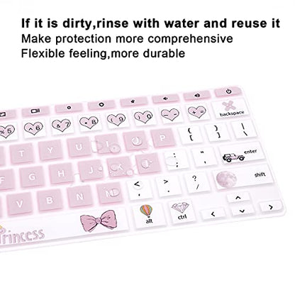 English Silicone Keyboard Cover for HP Chromebook 14-db 14-ca 14-ak Series/Chromebook 14 G2 G3 G4 G5 / Chromebook 11 x360 11.6/ Chromebook 11 G2 G3 G4 G5 G6 EE G7 EE 11.6,Princess - color: Princess
