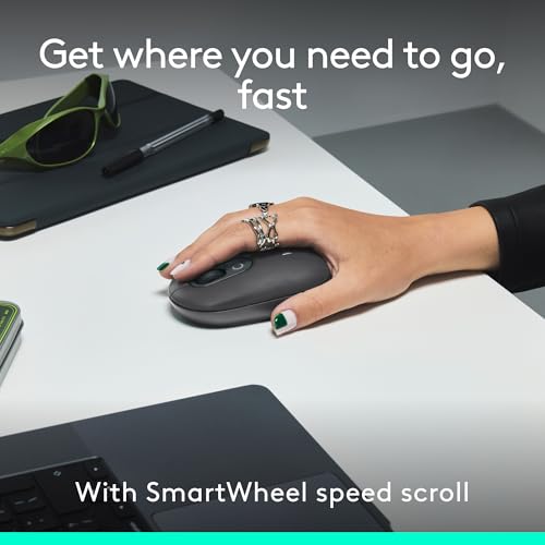 Logitech POP ICON Combo Keyboard and Mouse - Graphite and Off-White | Comfortable typing, programmable keys and buttons, quiet clicks, Bluetooth, easy-switch up to 3 devices - color: Graphite White, style: Combo