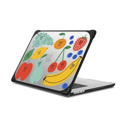CASETiFY Bounce MacBook Air 15" (M2 - M5) Case [Enhanced Protective Corner Design/Ventilation Cutouts/Anti-Slip Grip] - Fruit Salad MacBook Case by Tess Smith-Roberts - Clear Black - color: Fruit Salad MacBook Case by Tess Smith-Roberts