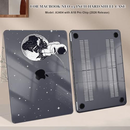 for MacBook Neo 13 inch Case 2026 Release A3404 Cover, Ultra-Thin Printed Pattern Plastic Hard Shell Case Protective Case for MacBook Neo 13 with Apple A18 Pro Chip, Astronaut Earth - color: Astronaut Earth