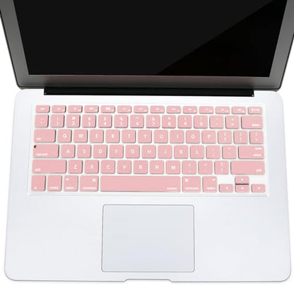 MOSISO Silicone Keyboard Cover Compatible with MacBook Air 13 inch A1466 A1369 2010-2017&Compatible with MacBook Pro 13/15 inch (with/Without Retina Display, 2015 or Older Version), Rose Quartz - color: Rose Quartz