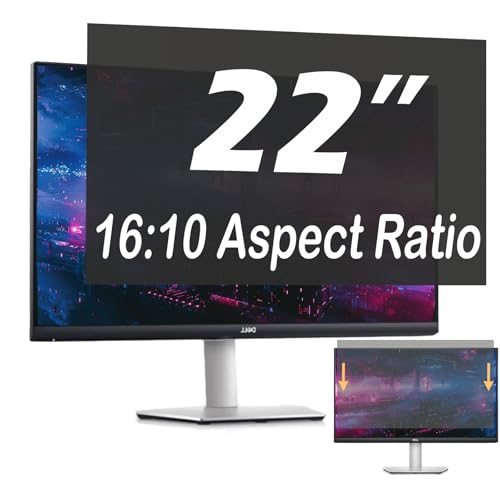 22 Inch Privacy Screen for Computer Monitor, 16:10 Anti-Spy Filter for Laptop & PC Display, Blue Light Blocking Anti-Glare Reversible Protector Film, Easy Slide-Mount Installation(22 Inch Widescreen(16:10)) - size: 22 Inch (16:10)