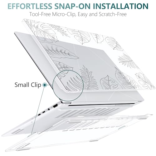 Batianda for ASUS Zenbook 14 OLED Case (UX3405 / UM3406) 2024 2025 Release, Slim Plastic Hard Shell Protective Cover with Artistic Designs, Ultra-Thin Lightweight Laptop Case, Leaves - color: Leaves