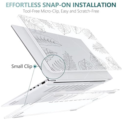 Batianda for ASUS Zenbook 14 OLED Case (UX3405 / UM3406) 2024 2025 Release, Slim Plastic Hard Shell Protective Cover with Artistic Designs, Ultra-Thin Lightweight Laptop Case, Leaves - color: Leaves