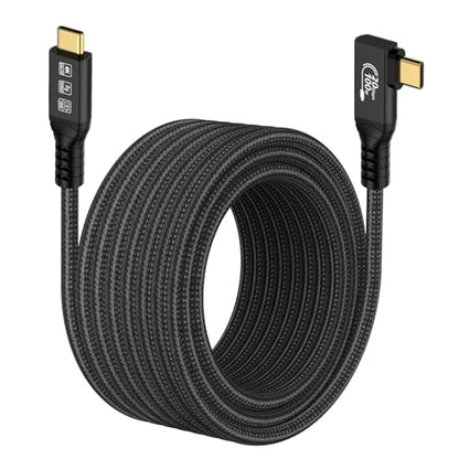 USB C 3.2 240W Extension Curved Cable 5M 16.5FT Charging Data | 20Gbps Gen-2 High Speed Data Transfer,,4K Video Ultra HD,Fast Charge,nylon-braided,Compatible with Thunderbolt 3/4 Computers - size: 5 m, style: USB 3.2 90° Elbow