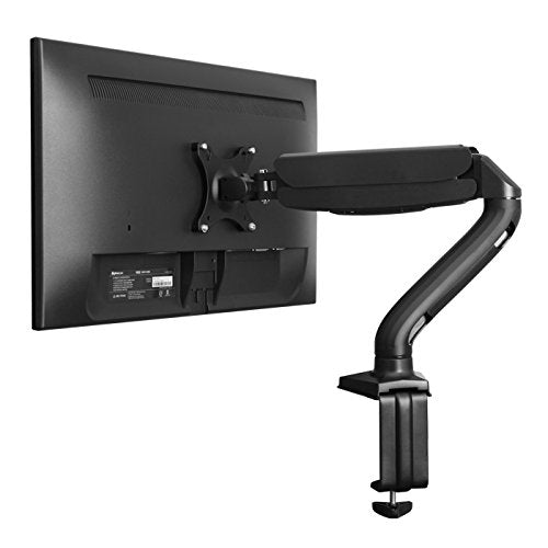 Single Monitor Arm Desk Mount, Computer Monitor Arm Mount w/2 USB Ports Adjustable Height Single Riser, Universal Clamp, Computer Riser, Work from Home Accessories