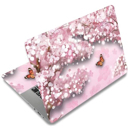 SUPERDANT Laptop Skin Sticker Cherry Blossom Laptop Decals Personalized Universal Notebook Computer Wrap Vinyl Skin Stickers Cover Art Decal Removable 12-15.6 Inch Waterproof Scratch-Resistant Gifts - style: Cherry Blossom