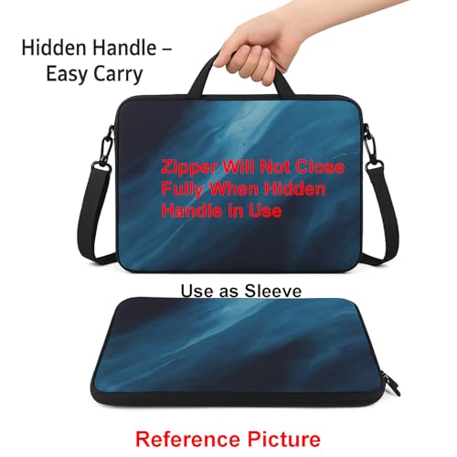 Meffort Inc 13 13.3 Inch Neoprene Laptop Sleeve Bag with Hidden Handle & Shoulder Strap Fits Up to 13.3 Inch Size Notebook Computer - Gary Black Design