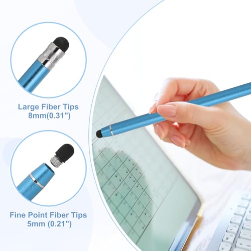 PATIKIL 5 Pcs Stylus Pens for Touch Screens, 2 in 1 High Sensitivity Universal Pen Capacitive Stylus for Phone Tablets Laptop Touch Screen Device, Blue - color: Blue