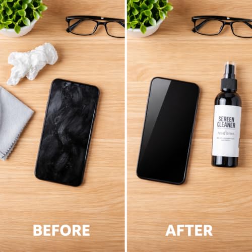 Fenestra Screen Cleaner Spray Kit – 4 oz Premium Screen Cleaning Solution with Microfiber Cloth – Safe for Phones, Laptops, Tablets, TVs and Electronics