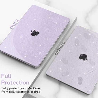 B BELK for MacBook Air 13 inch Case 2026 2025 2024 2023 2022 M5 M4 M3 M2 | A3449 A3240 A3113 A2681, Glitter Hard Shell for MacBook Air 13.6 inch Case & Keyboard Cover &Screen Protector, Sparkly Purple - color: Glitter Purple