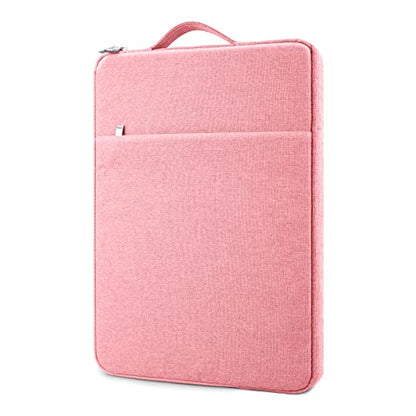 14 Inch Laptop Sleeve Case Water-Resistant Protecive Bag with Front Pocket Retractable Handle Notebook Carrying Case for 14 Inch Chromebook Notebook,Pink - color: Pink, size: 14"
