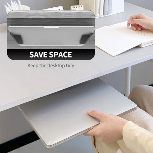 Wall & Under Desk Laptop Mount Holder with Adhesive Screws,1.02"/ 26 mm Thick, Universal for Laptop, Mac mini, MacBook, Keyboard with Anti-Scratch Pads
