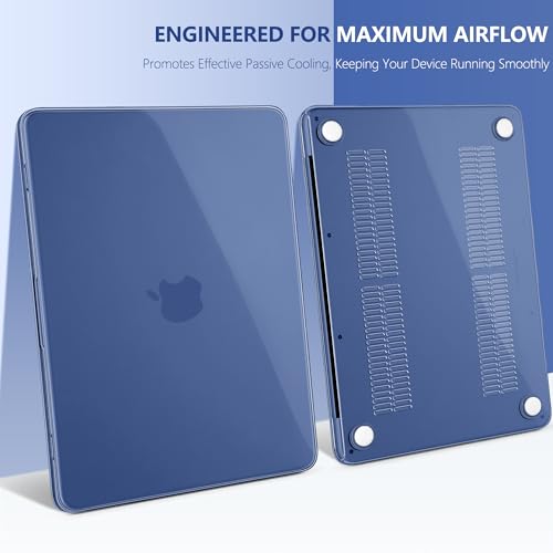 Batianda CrystalAir Case for MacBook Neo 13 Inch 2026, Crystal Indigo | 4-in-1 Bundle Ultra Clear Slim Hard Shell, Lightweight Everyday Protection for MacBook Neo 13 Inch 2026 Model A3404 - color: Crystal Indigo
