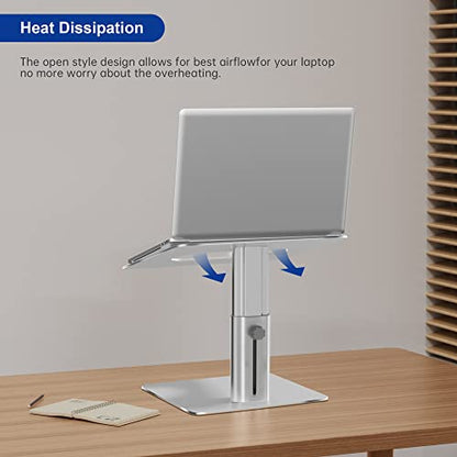 BESIGN LSX6N Laptop Stand, Ergonomic Adjustable Notebook Riser, Computer Holder, Laptop Mount Compatible with 10-15.6" Laptops, Silver - color: Silver, size: Sit Work(H5.90-9.44in)