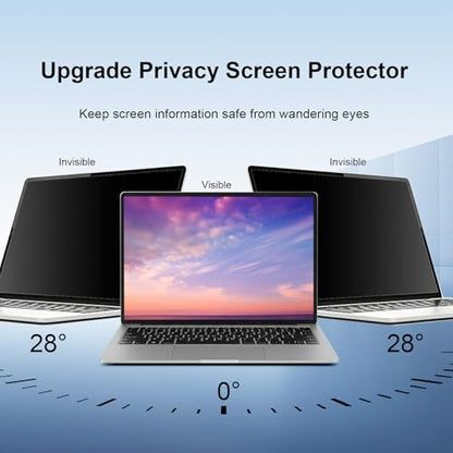 Yunseity 14 Inch Magnetic Laptop Privacy Screen Removable Washable Anti Peeking Computer Screen Protector with Ultra Wide Viewing Angle for Business Travel Office Work