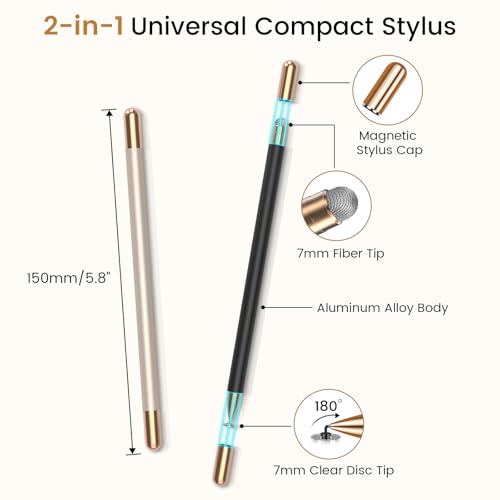 Stylus(2Pcs), Stylus Pens for Touch Screens, Universal Stylus High Precision Sensitivity, Stylus Pen for Android, ipad, iPhone, Galaxy Microsoft, Chromebook Tablet, Compatible with All Touch Screens - color: Black/Black