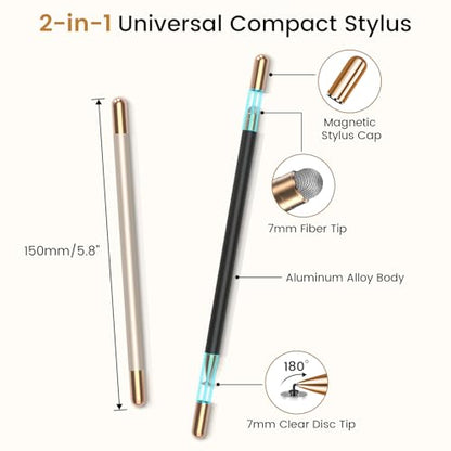 Stylus(2Pcs), Stylus Pens for Touch Screens, Universal Stylus High Precision Sensitivity, Stylus Pen for Android, ipad, iPhone, Galaxy Microsoft, Chromebook Tablet, Compatible with All Touch Screens - color: Black/Black