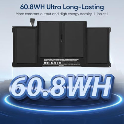 8000mAh A1466 Replacement Laptop Battery for MacBook Air 13 inch A1466 (Mid 2012,Mid 2013,Early 2014,Early 2015,2017) A1369(Late 2010,Mid 2011 Version) A1496 A1405 A1377 (EMC :2925, 2469, 2559, 2392) - size: 11.54*5.39*0.2inch A1466