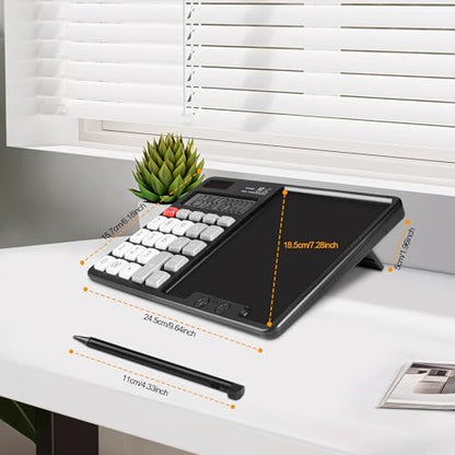 Calculator with Writing Pad - Solar & Battery Dual Power Supply - 12-Digit Large Display Calculator for Business and Office Use (HY-666S) - color: HY-666S