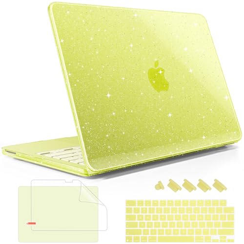 May Chen Compatible with MacBook Neo 13 inch Case 2026 Model A3404, Plastic Hard Shell,Keyboard Cover,Screen Protector,Dust Plug, for MacBook Neo 13" with A18 Pro Chip, Glitter Citrus - color: Glitter Citrus