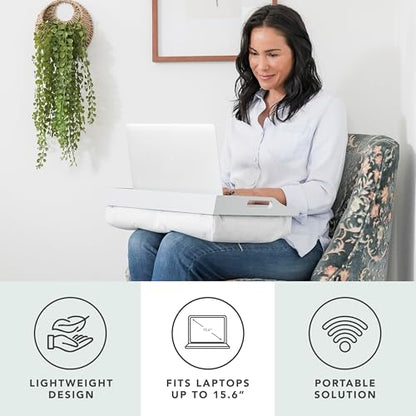 ROSSIE HOME Wood Lap Tray – Soft White, Fits 15.6” Laptops - color: Soft White, style: Single Tray