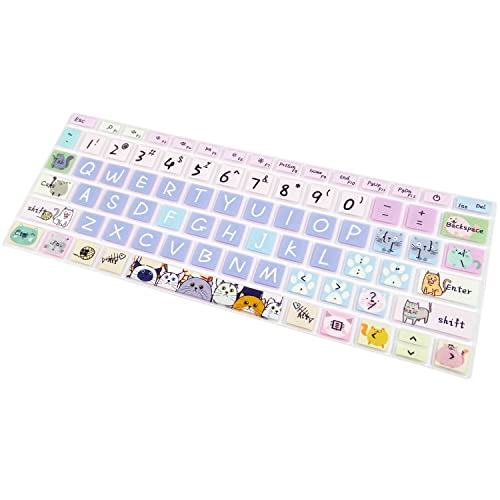 Silicone Keyboard Skin for 12.4" Microsoft Surface Laptop Go 1/2 / 3, Cute Cat - color: Cute Cat