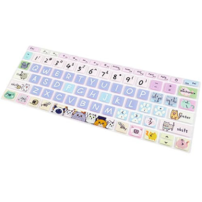 Silicone Keyboard Skin for 12.4" Microsoft Surface Laptop Go 1/2 / 3, Cute Cat - color: Cute Cat