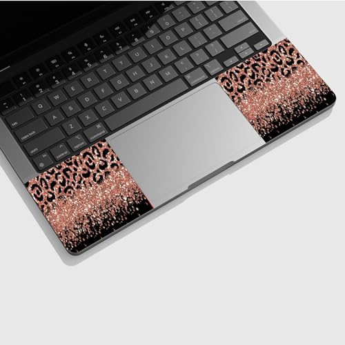 Universal Laptop Skin Sticker with 2 Wrist Pad Skins, Waterproof Scratch Resistant Vinyl Laptop Cover Decal, Cut to Fit for 11–15.6 Inch MacBook HP Dell Lenovo, Glitter Leopards - color: Glitter Leopards