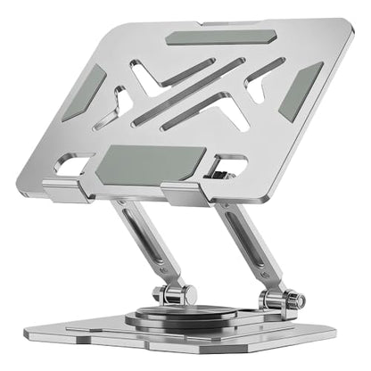 Laptop Stand, Laptop Stand for Desk with 360° Rotating Base - color: Silver