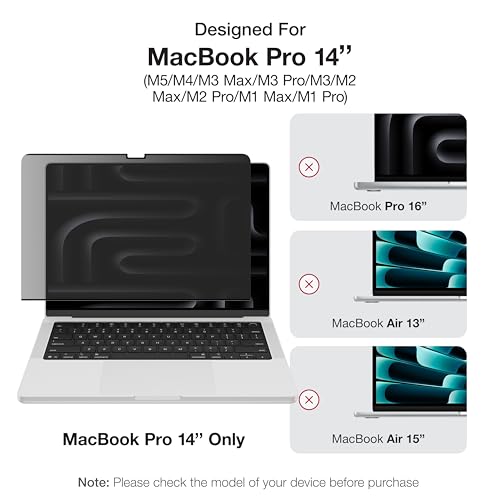 AMAZINGthing for MacBook Pro 14" [RADIX MagPrivacy] M5/M4/M3/M2/M1, Magnetic Screen Protector, ±30° Privacy Viewing, Removable Privacy Film, 9H Hardness, 200μm Thin Profile, Reusable with Folder - size: MacBook Pro 14" M1/M2/M3/M4/M5 Series