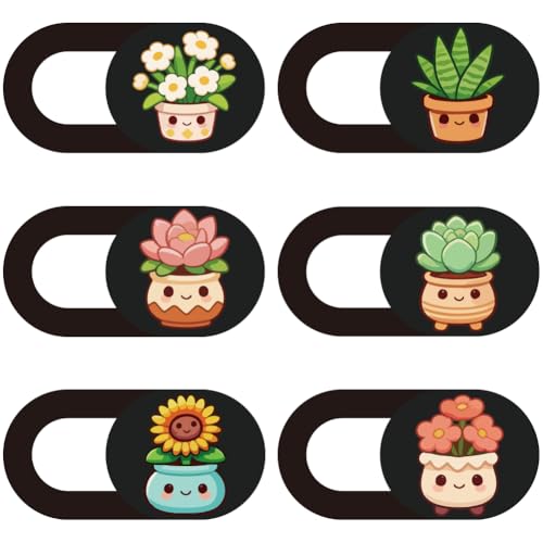 6Pcs 6 Styles Plant Camera Cover Slide Flowers Privacy Guard Accessories, Phone Front Camera Blocker 0.04 Inch Ultra Thin for Laptop Desktop Computer Tablet Notebook Mini PC Office Use - color: Other Plants