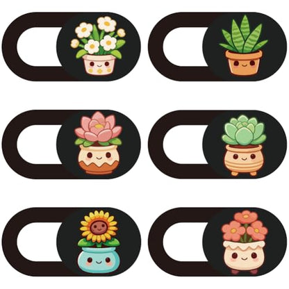 6Pcs 6 Styles Plant Camera Cover Slide Flowers Privacy Guard Accessories, Phone Front Camera Blocker 0.04 Inch Ultra Thin for Laptop Desktop Computer Tablet Notebook Mini PC Office Use - color: Other Plants