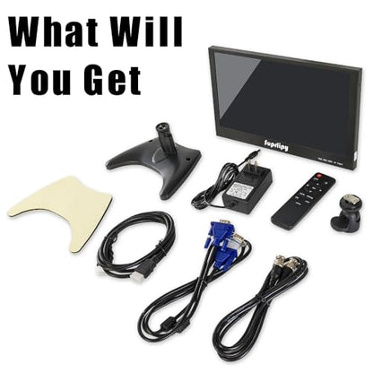 12 Inch Mini Small HDMI Monitor 1920x1080 16:9 IPS Metal Housing LCD Display Screen Support HDMI/VGA/AV/BNC Input Built-in LounSpeakers for PC CCTV Security Camera RasPi - color: 12 Inch 1920x1080 Metal Housing