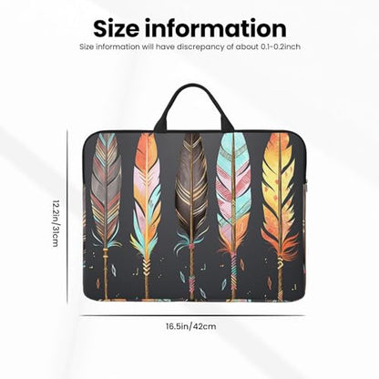 14 inch Laptop Sleeve with Handle Shockproof Laptop Bag Waterproof Computer Cover Bag Feather Arrows Briefcase