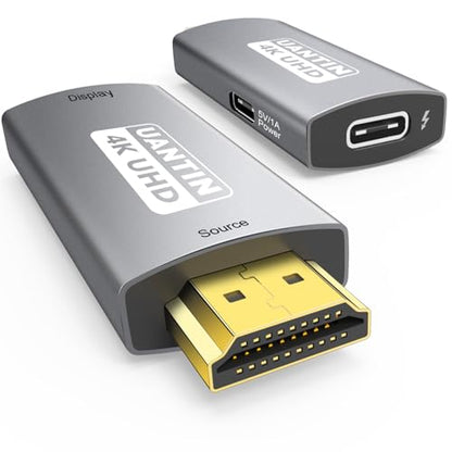 UANTIN HDMI to USB C Adapter (4K 60Hz) Uni-Directional HDMI (Source) to Type-C (Display) Male to Female Compatible with Laptop,PS5,XR/AR Glasses,Portable Monitor, Not Charging The Device